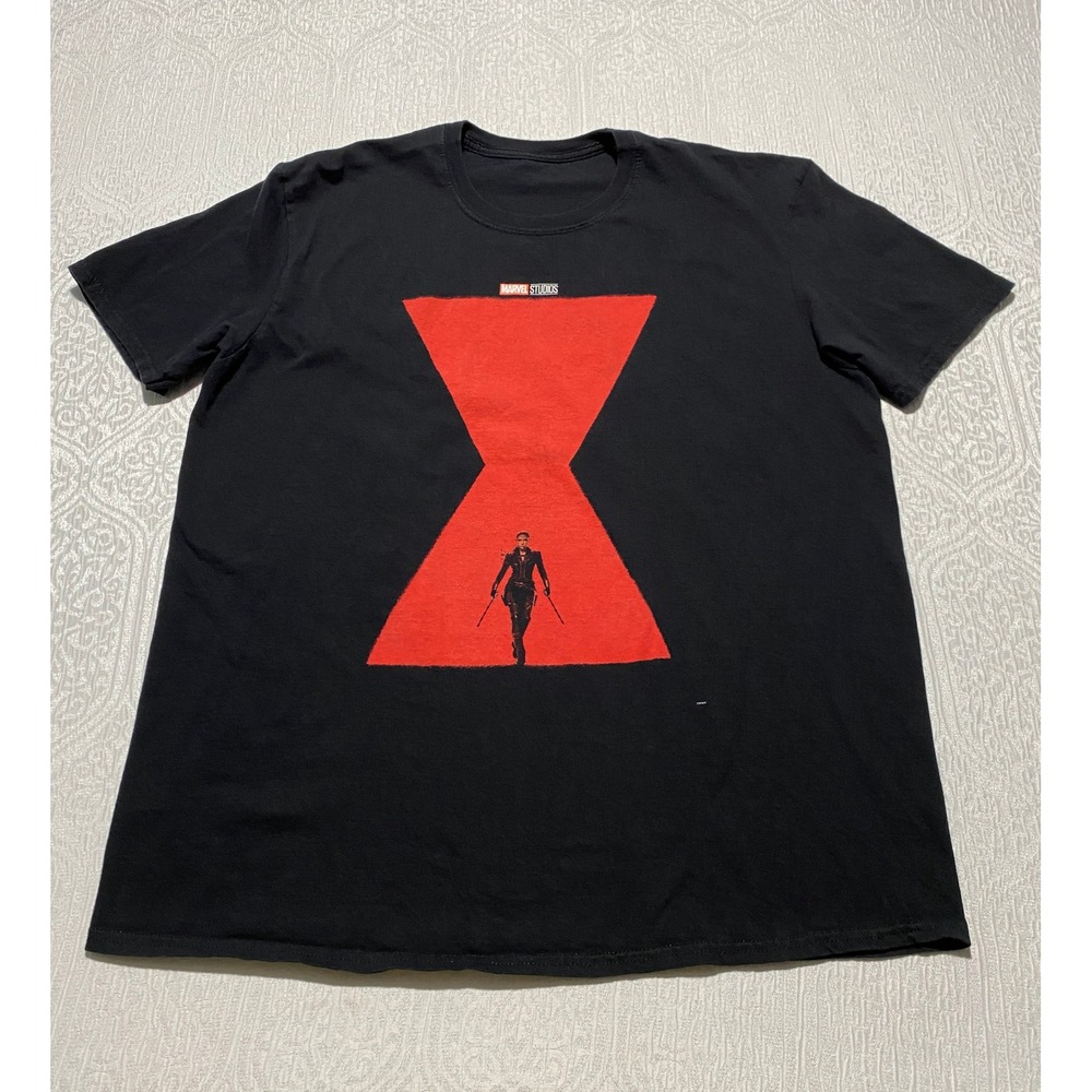 Marvel‎ Studios Black Widow Movie Promo T-Shirt Hourglass Graphic Mens L